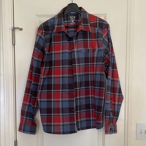 Men's Plaid Shirt - Red and Blue